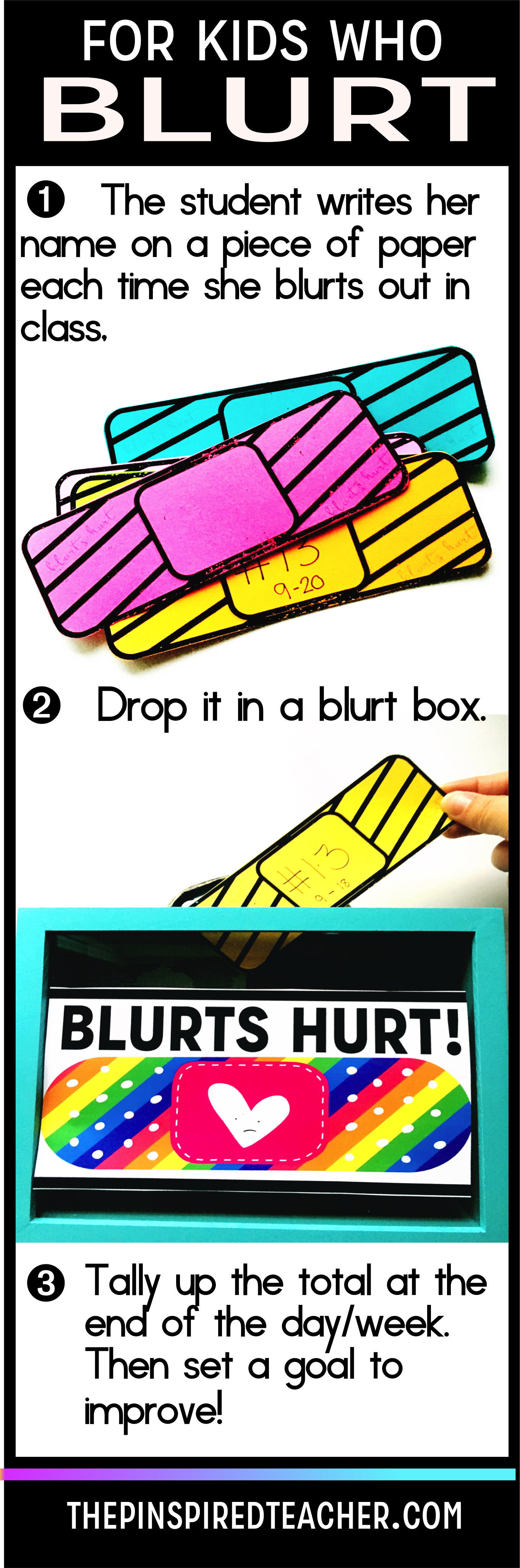 Blurt Box Classroom Management Strategy to Reduce Blurting Out in Class | Classroom Management Ideas | Blurt Alert | Blurt Box | By The Pinspired Teacher