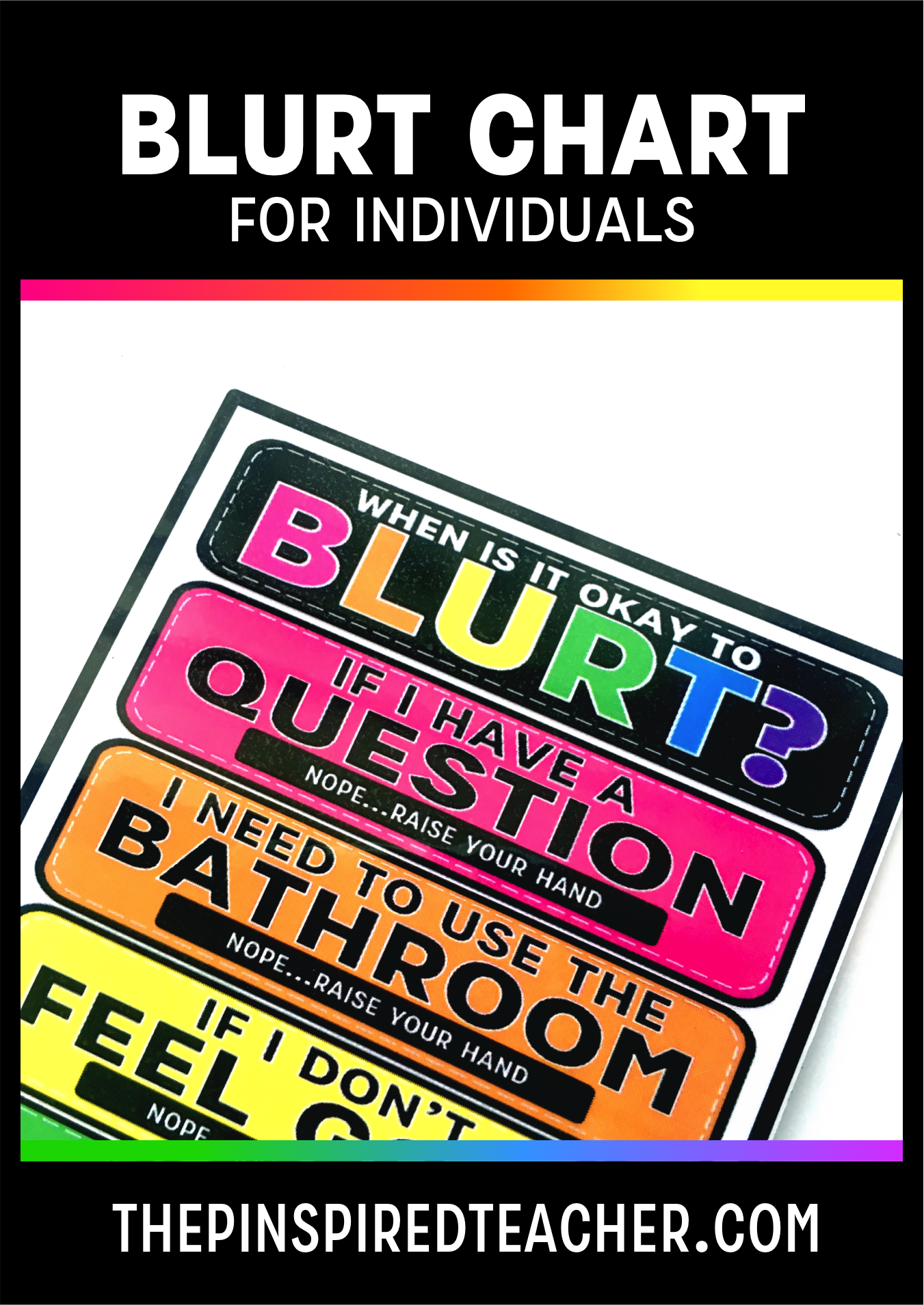 Create a blurt chart for an individual student who constantly blurts out. Use this to redirect them and set clear expectations for a well managed classroom. |The Pinspired Teacher | Classroom Management | behavior chart | PBIS