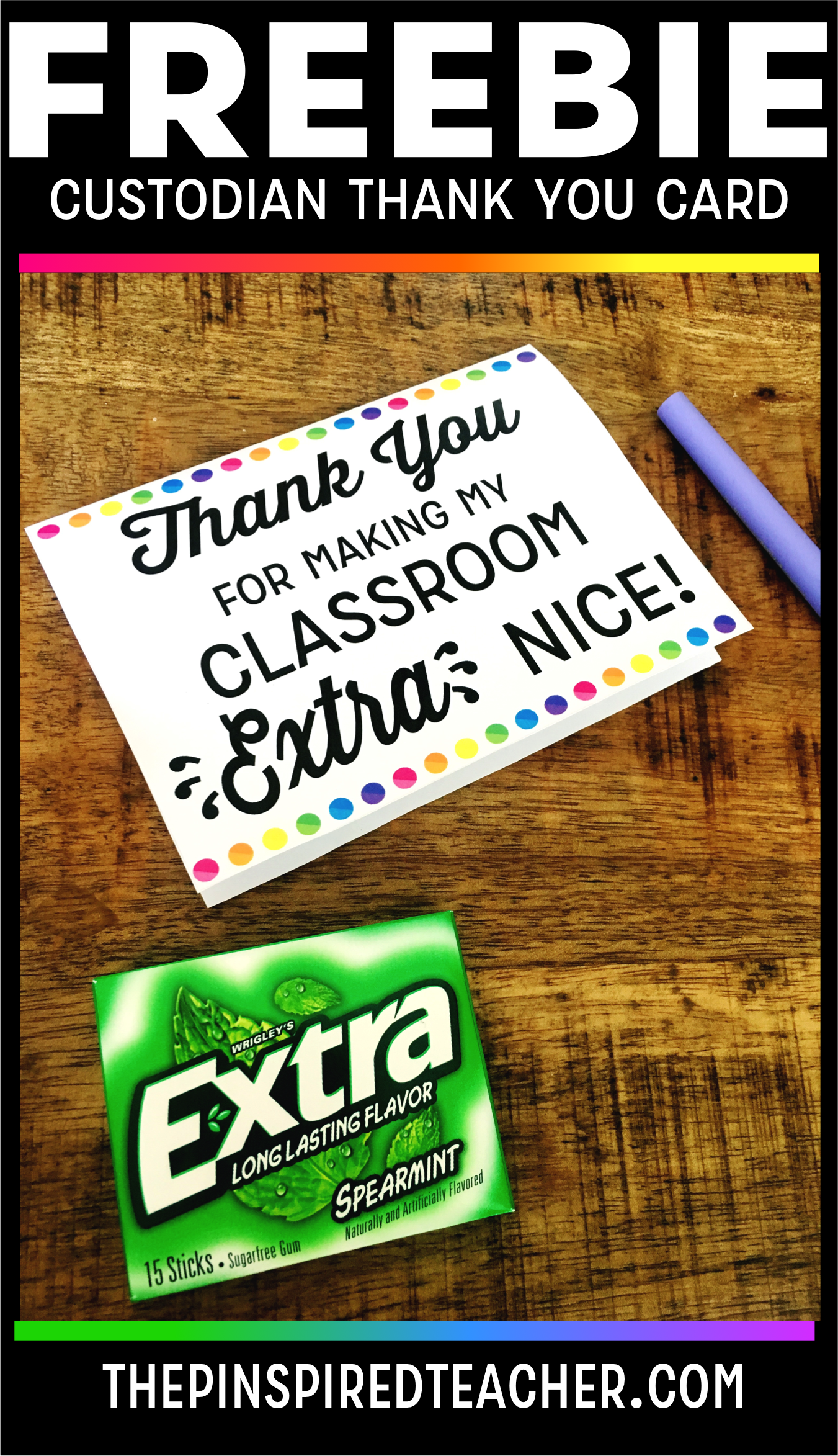 Teacher gift ideas for their custodian to show their appreciation! FREE download! by The Pinspired Teacher