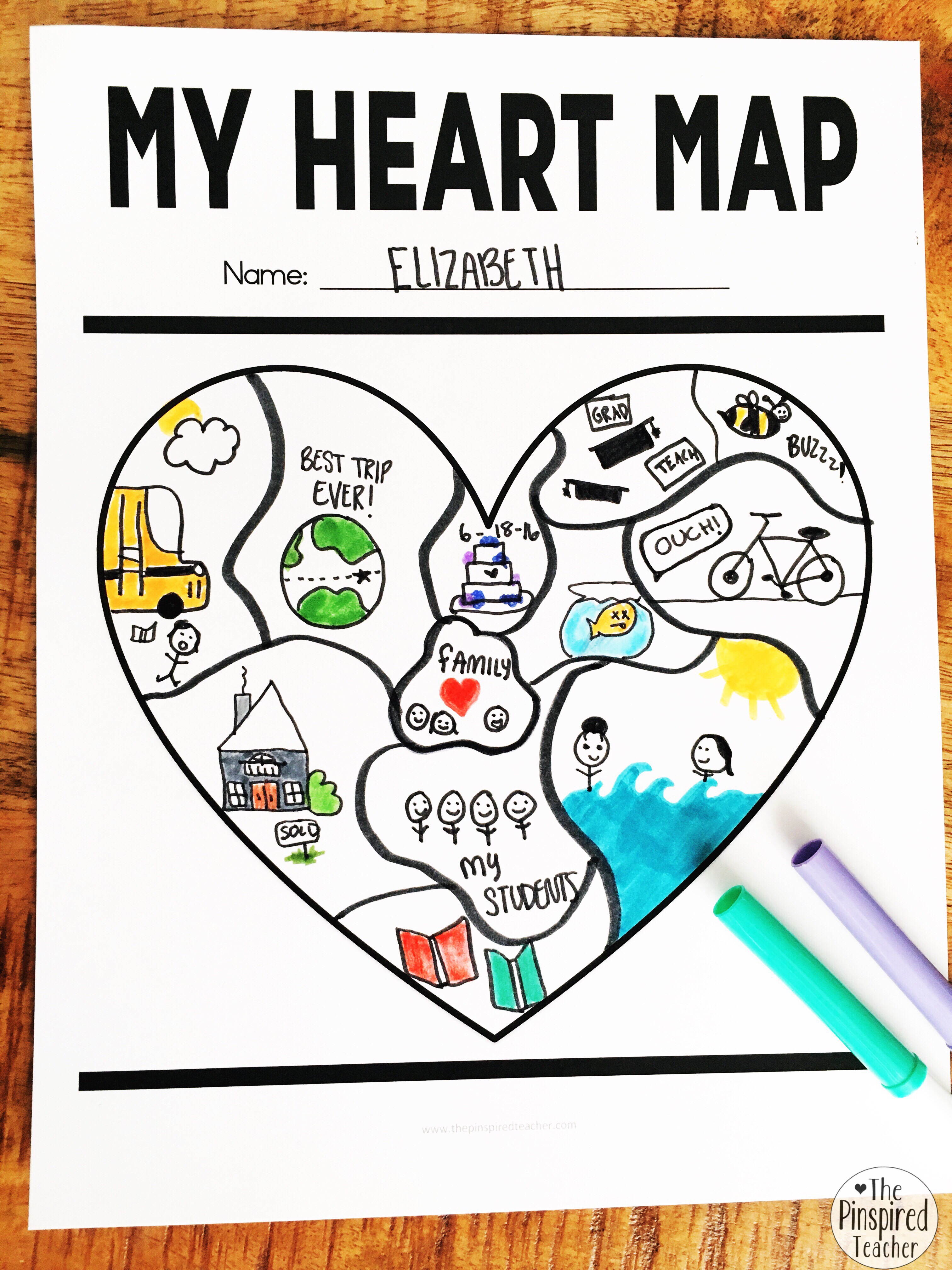 Heart Map Launching Writing Workshop The Pinspired Teacher