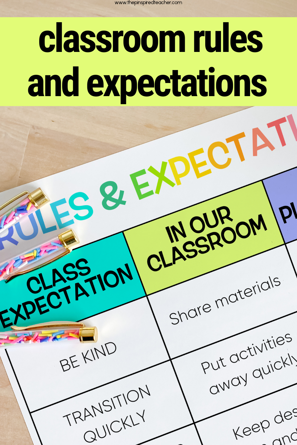 Simple Kindergarten Classroom Rules and Expectations for Positive